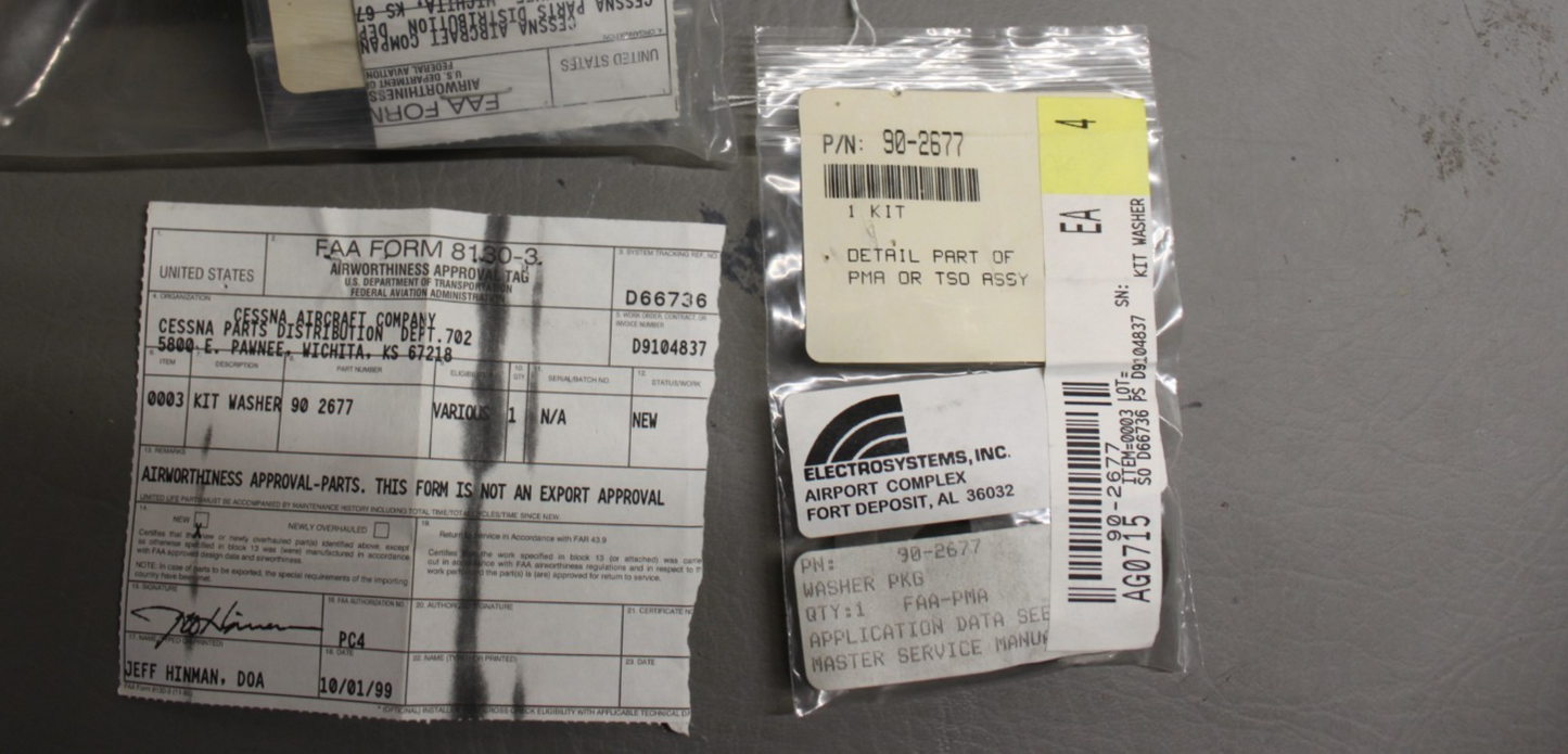 90-2677 Cessna Kit Washer with 8130