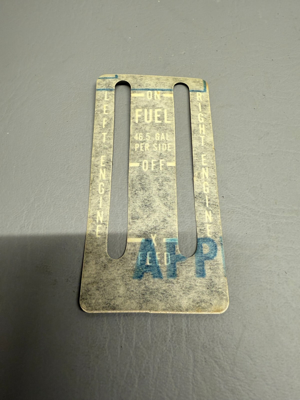 Piper Fuel Placard P/N 582-564 69669-099