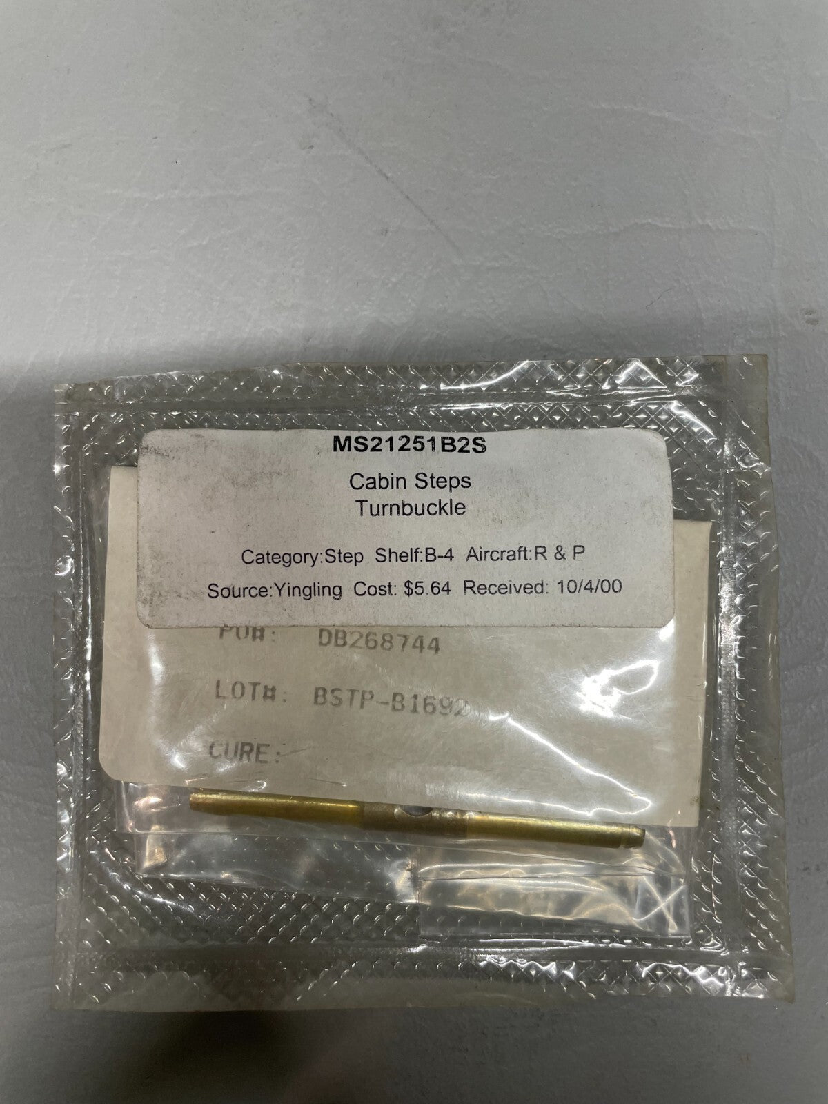 Aircraft Turnbuckle P/N MS21251-B2S