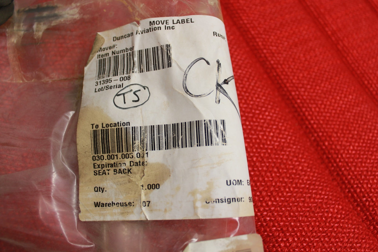 31395-008 Piper Seat Back (NEW)
