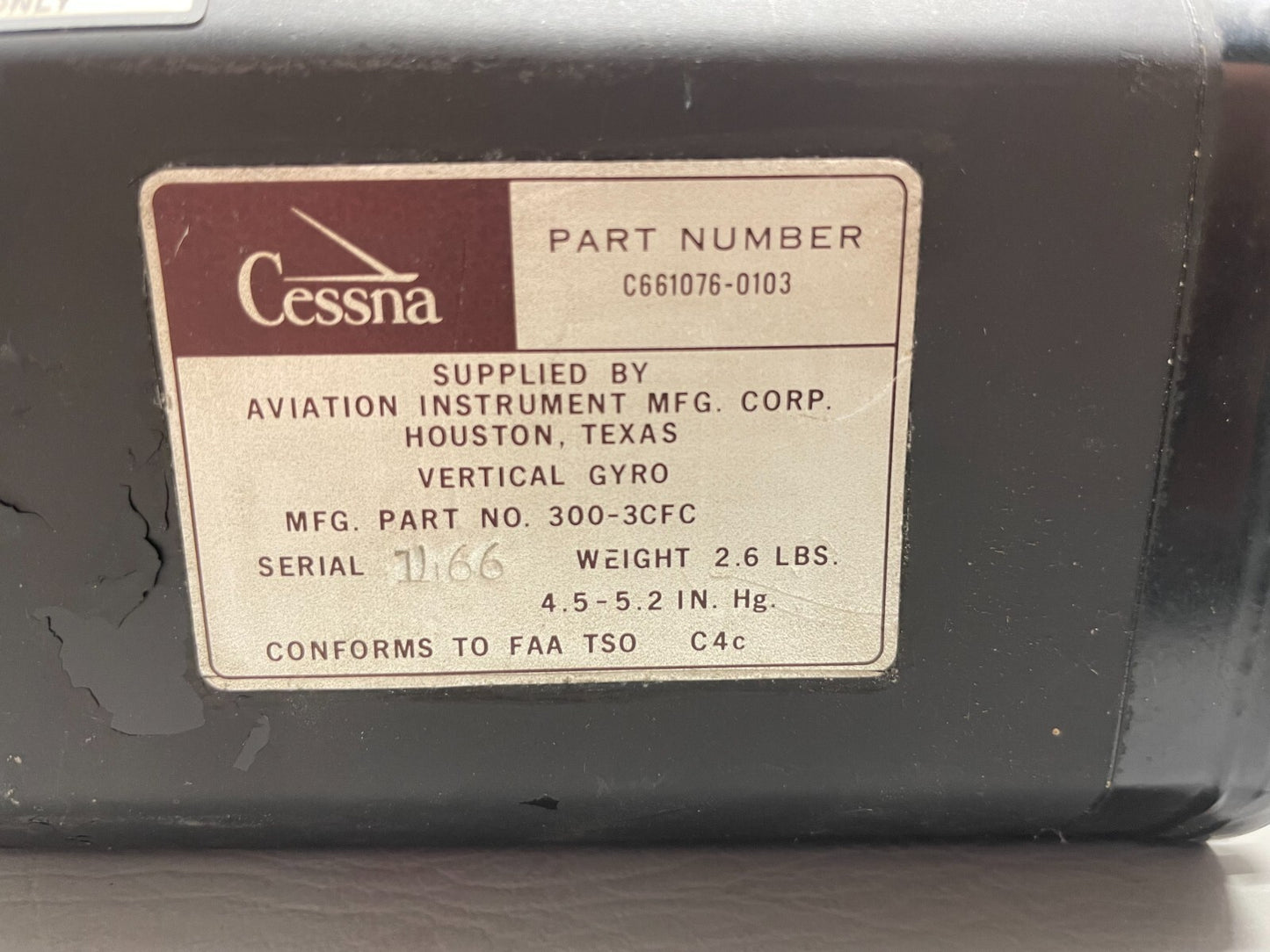 Cessna Vertical Gyro P/N C661076-0103