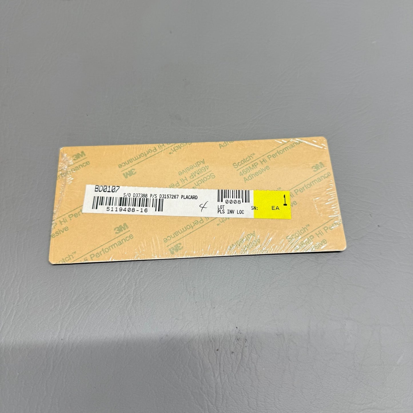 5119408-16 Cessna Main Gear Ret Std Placard