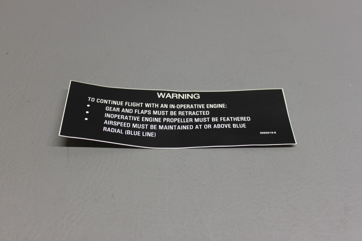 0890018-6 Cessna Placard
