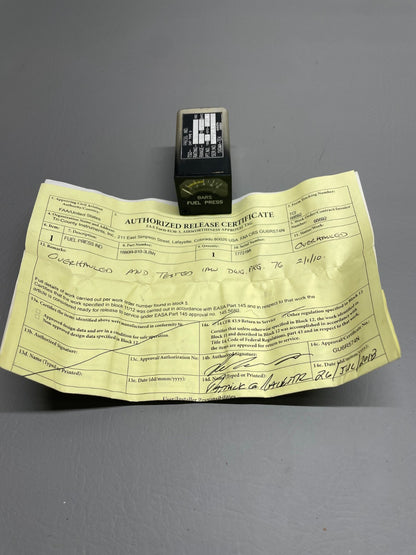 Sigma Tek Fuel Pressure Indicator with 8130 P/N 169BR-910-3LBW