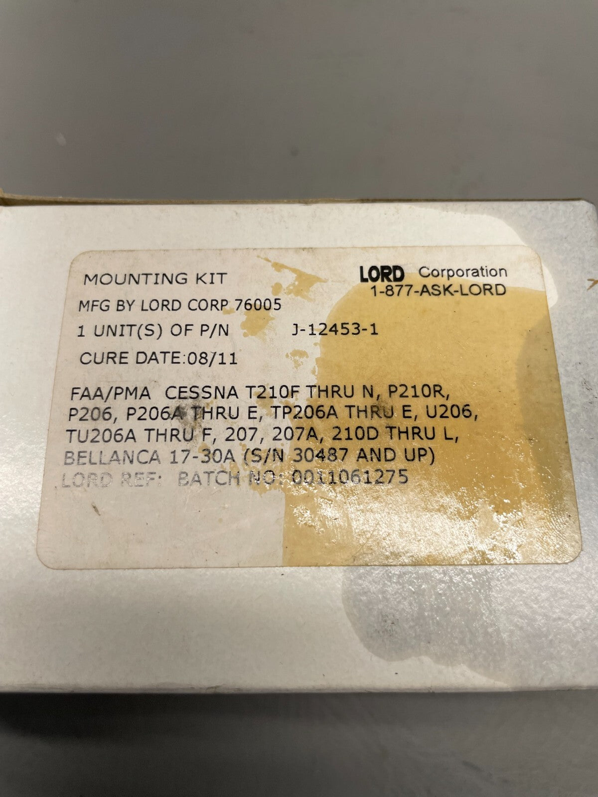 Lord Engine Mount P/N 07-01129 use J-12453-1 (NEW)