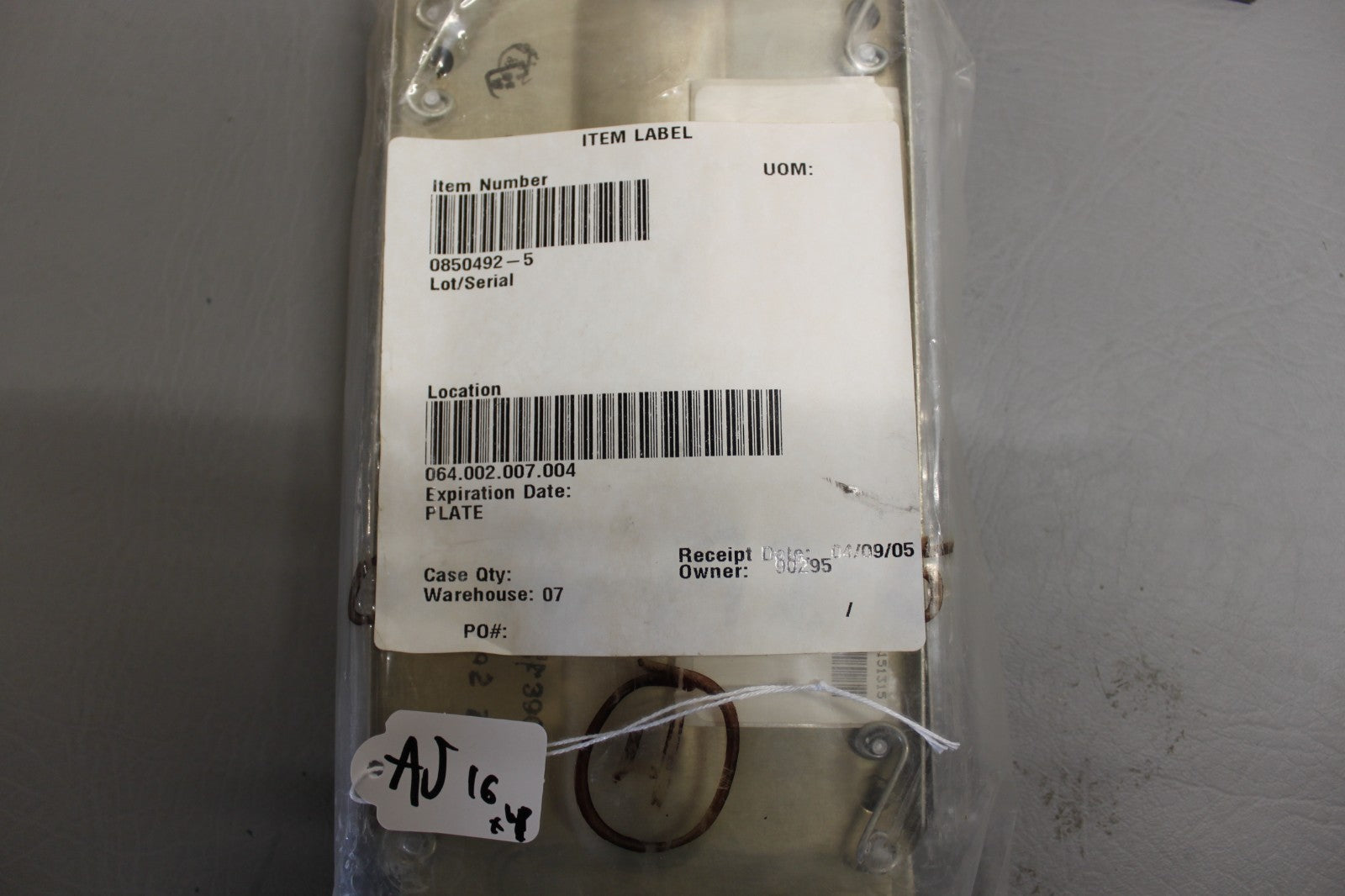 0850492-5 Cessna Plate (ALT P/N 0850492-1)
