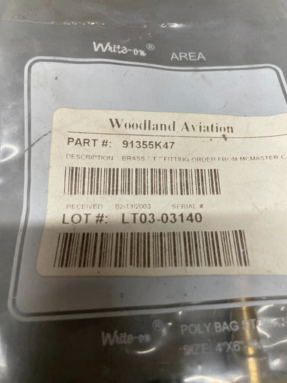 McMaster Carr Brass T Fitting P/N 91355K47