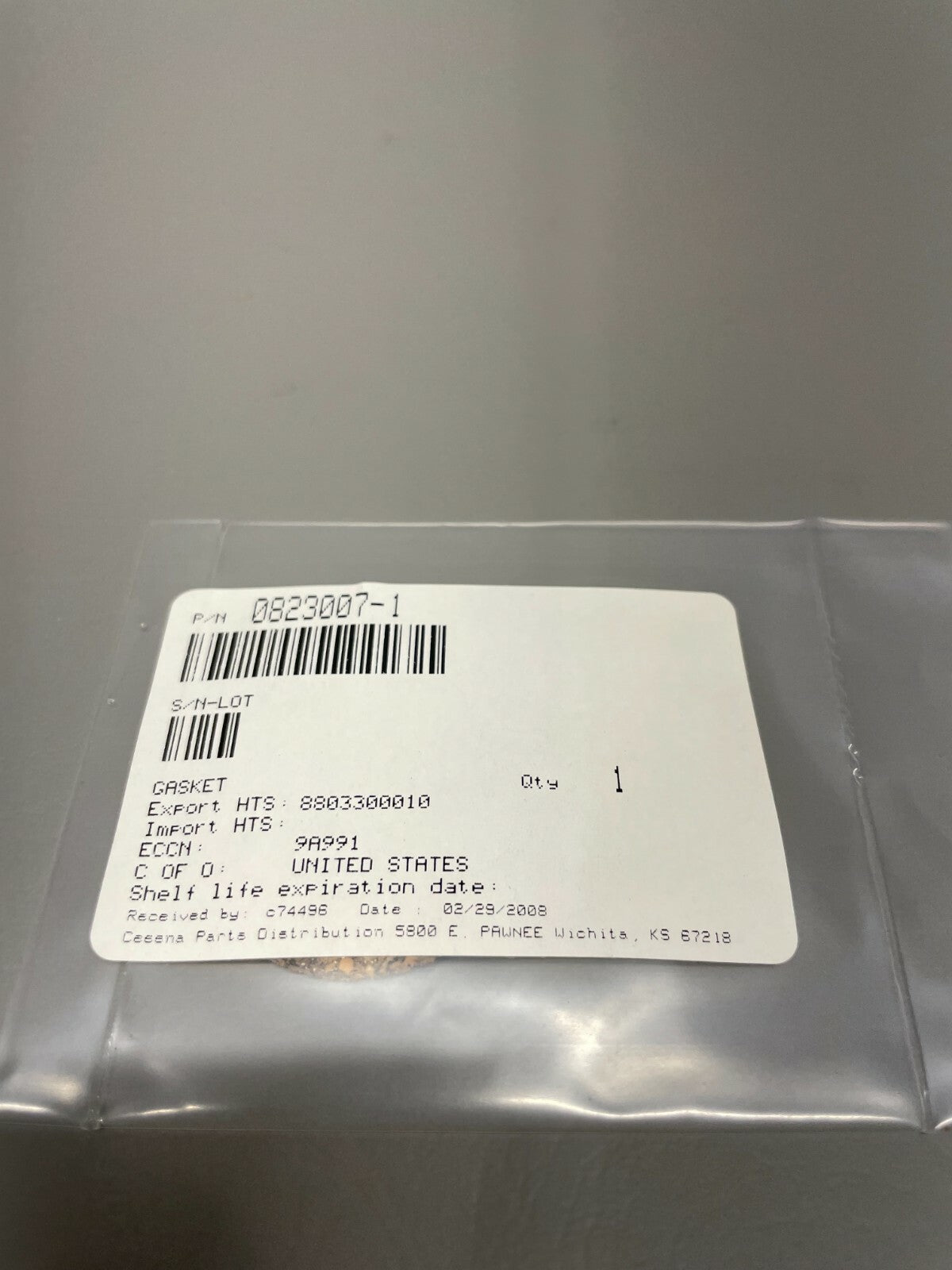 Cessna Gasket P/N 0823007-1