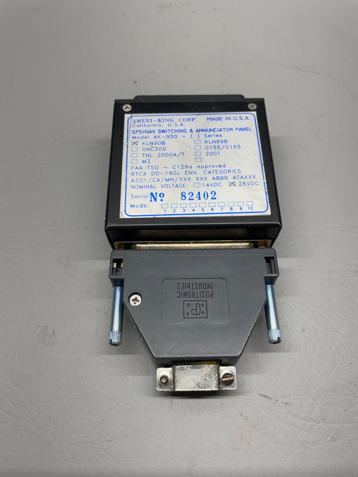 Ameri-King GPS Nav Switching and Annunciator Panel P/N AK-950