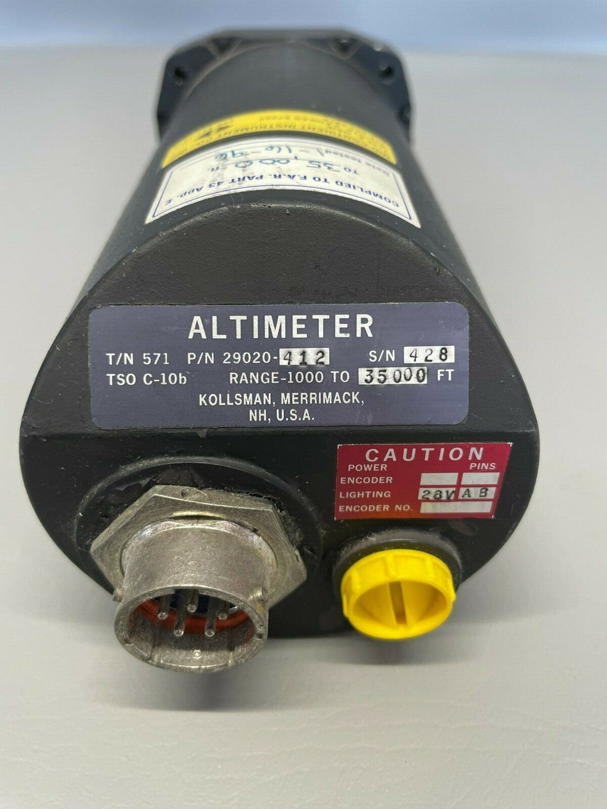 Kollsman Encoding Altimeter (28V) P/N 29020-412