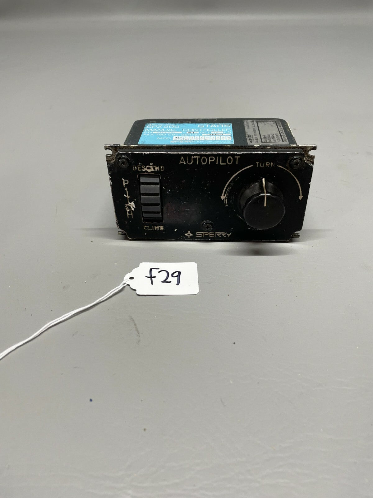 Sperry Autopilot Manual Controller SPZ200 P/N 4011049-901 