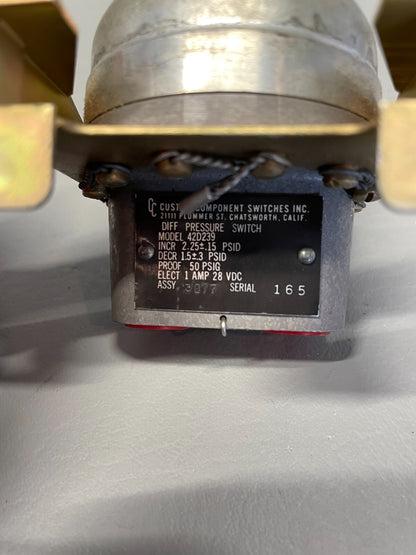 Custom Component Switches Diff Pressure Switch P/N 42D239