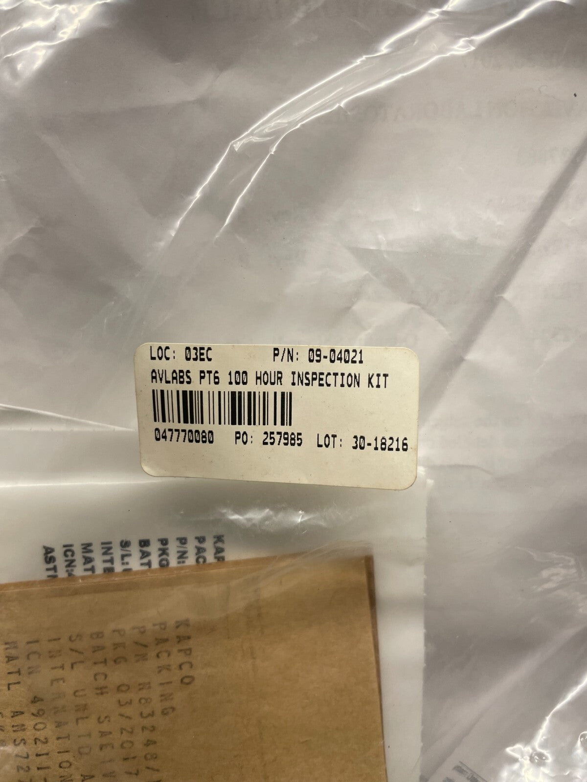 AVLABS PT6/PT6A 100 HOUR INSPECTION KIT P/N 09-04021