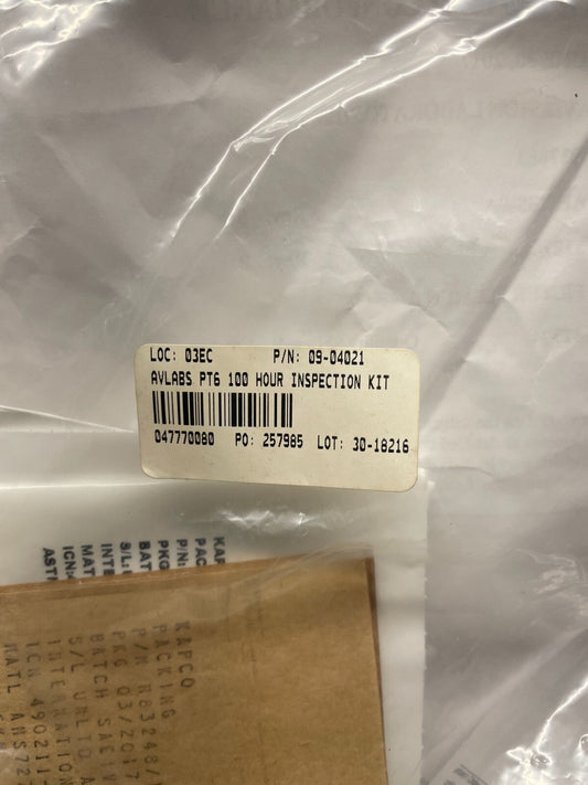 AVLABS PT6/PT6A 100 HOUR INSPECTION KIT P/N 09-04021