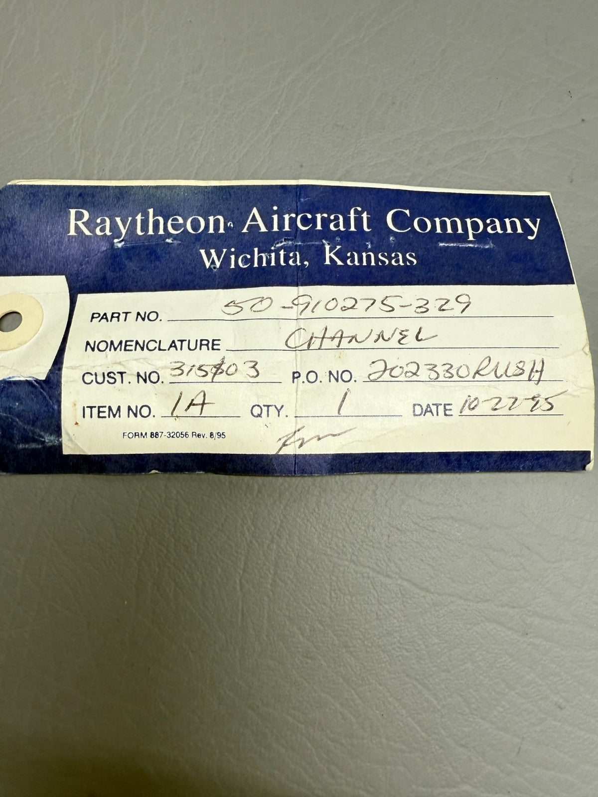 50-910275-329 Beechcraft King Air Cowling Aft Channel