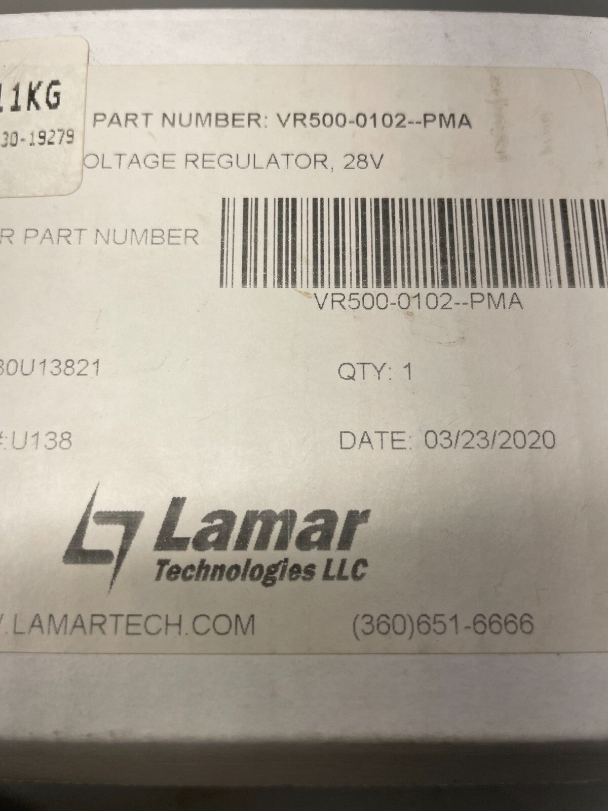 Electrodelta/Lamar 28V Voltage Regulator P/N VR500-0102