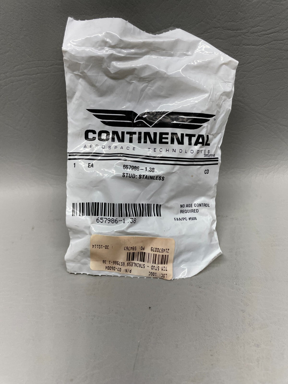 TCM Stud Stainless P/N 07-06004 657986-1.38