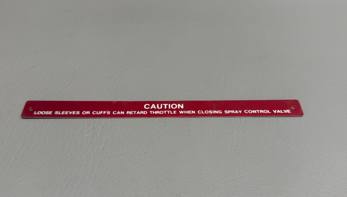 80989-002 Piper Placard