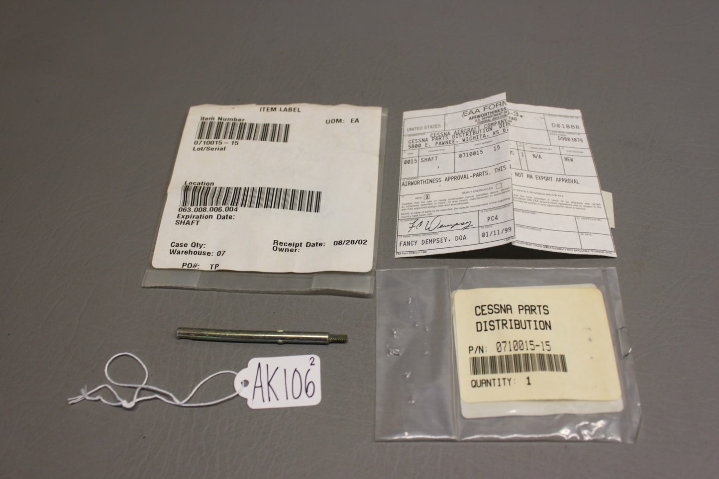 0710015-15 Cessna Shaft Assy