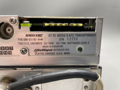 Bendix King KT-70 Mode S ATC Transponder with Tray P/N 066-01141-0101