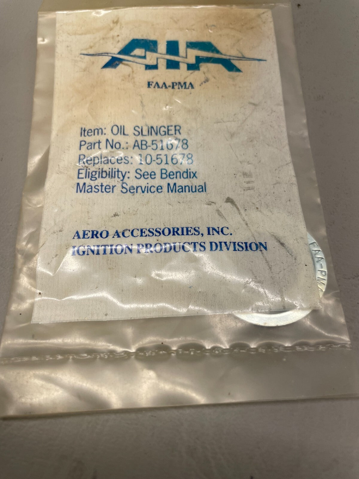 Magneto Oil Slinger P/N AB-51678 (NEW)
