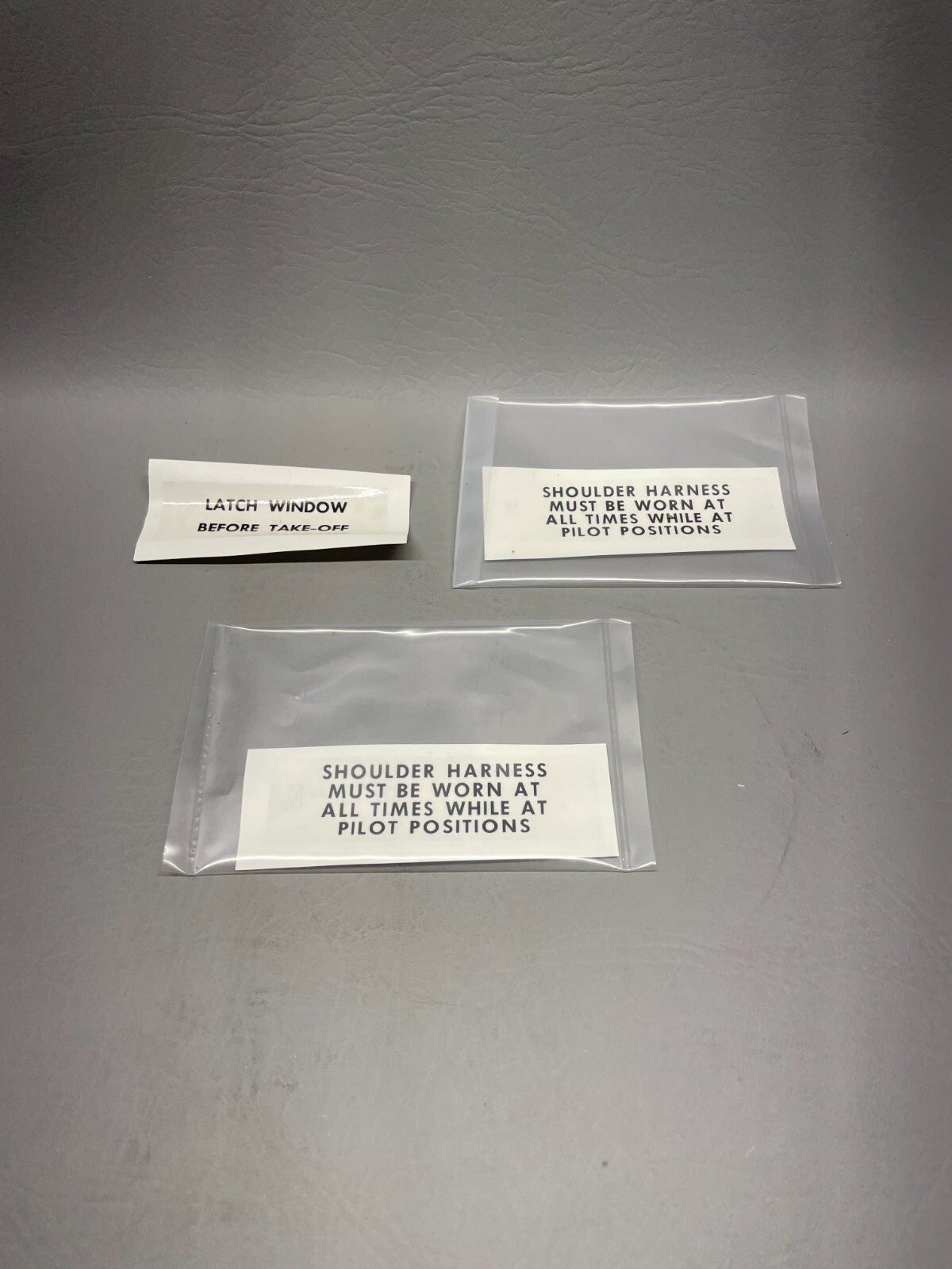 Beechcraft Cessna Shoulder Harness and Latch Window Decals P/N 102-530045-1