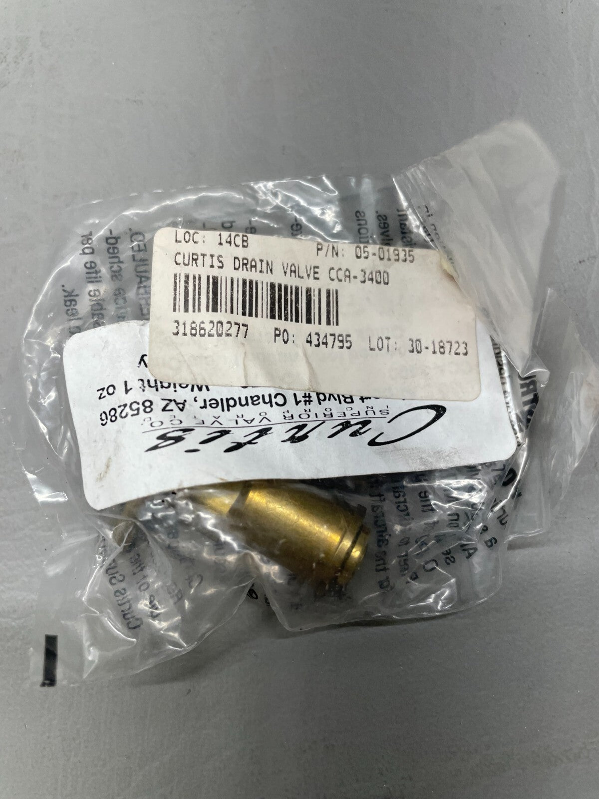 Curtis Hose Barb Valve P/N 05-01935