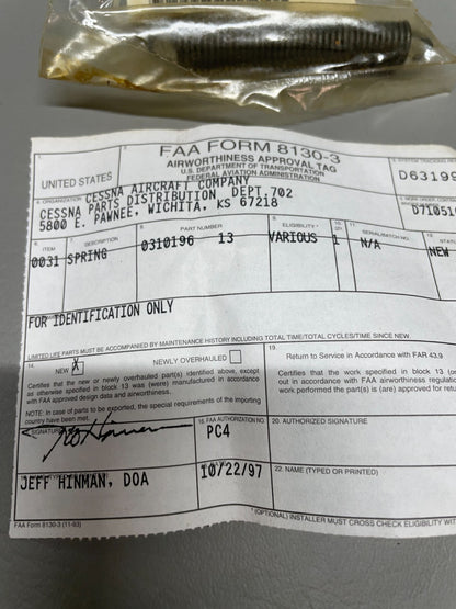 Cessna Spring P/N 0310196-13 (NEW)