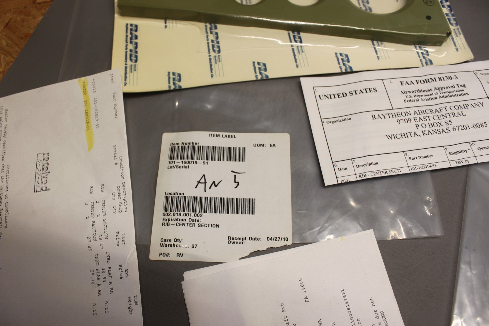 101-160019-51 RIB CENTER SECTION INBD FLAP