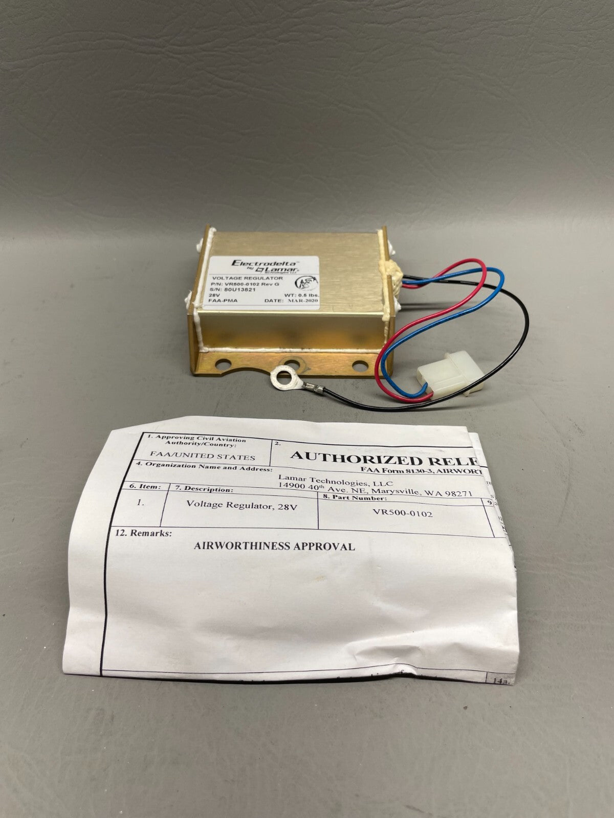 Electrodelta/Lamar 28V Voltage Regulator P/N VR500-0102