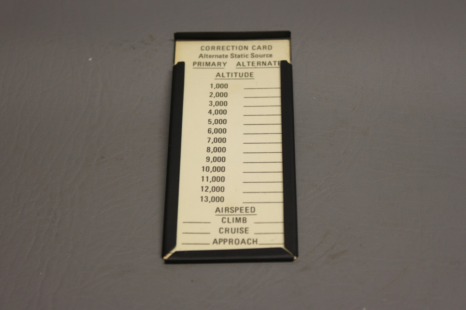 99121-000 Piper Alternate Placard