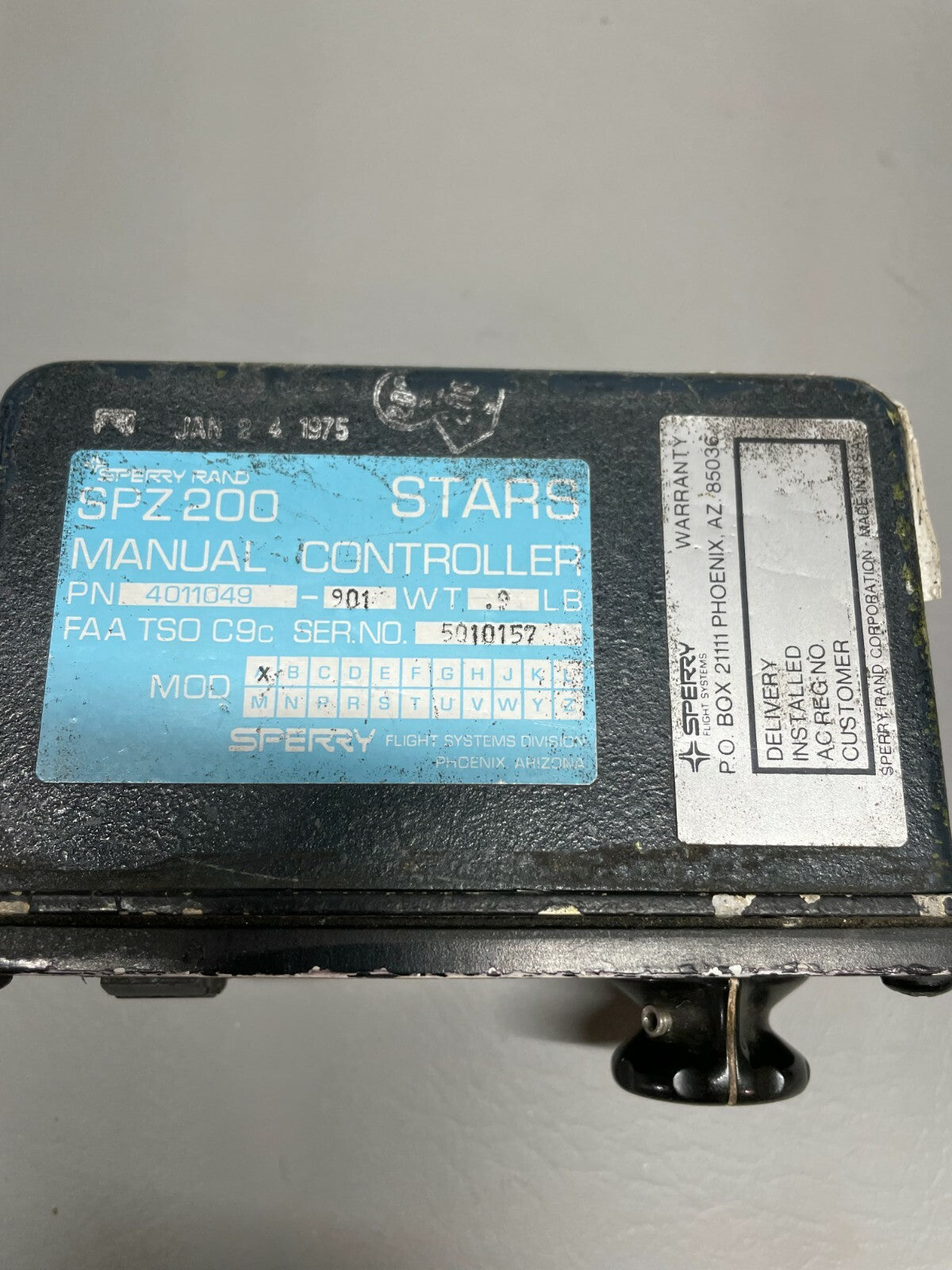 Sperry Autopilot Manual Controller SPZ200 P/N 4011049-901 