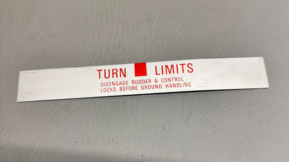 5100181-36 Cessna Turn Limits Placard