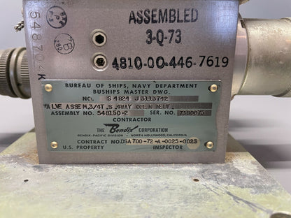 Bendix Hydraulic Valve Assy P/N 548150-2