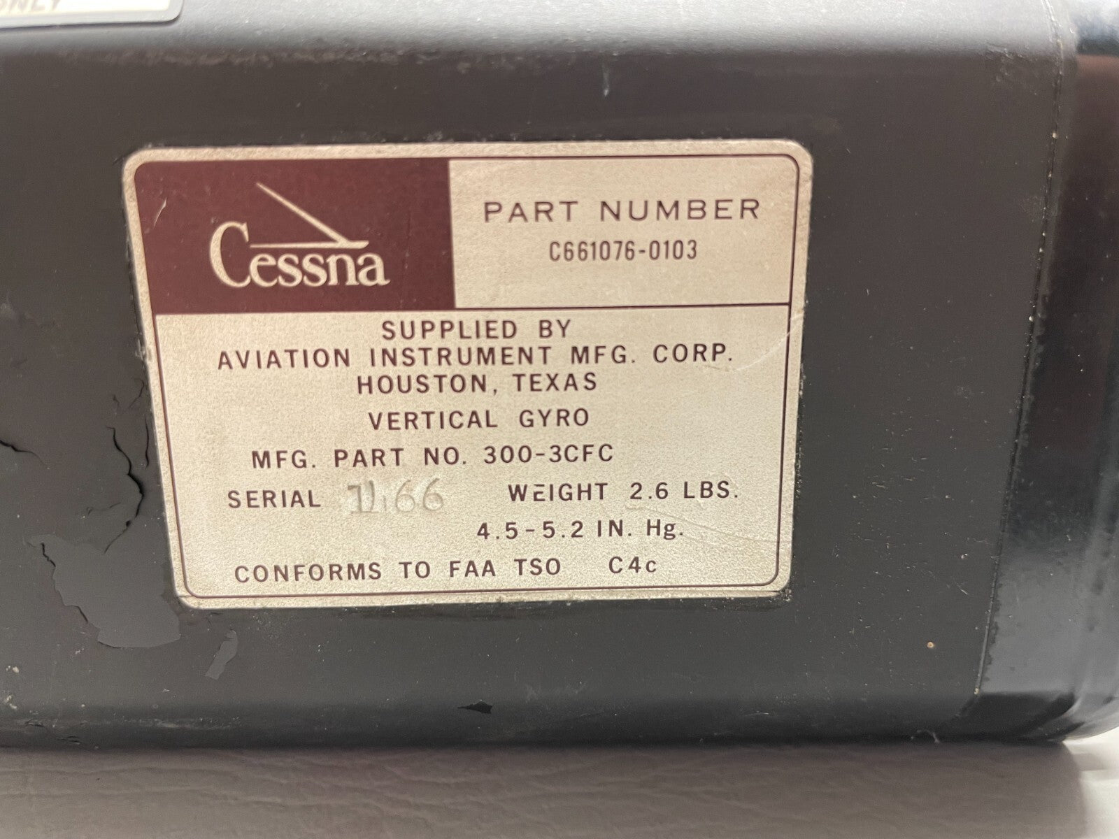 Cessna Vertical Gyro P/N C661076-0103