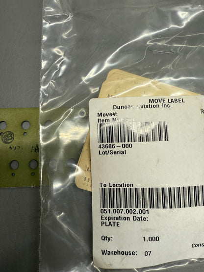 Piper Aircraft Plate P/N 43686-000