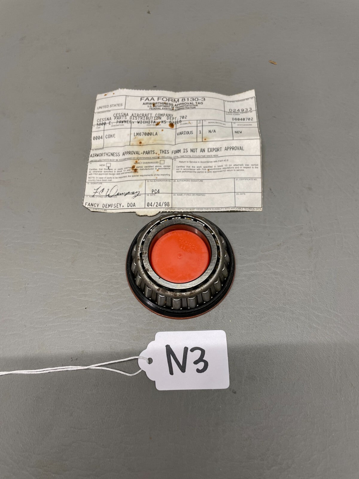 Cessna Timken Bearing P/N LM67000LA (NEW)