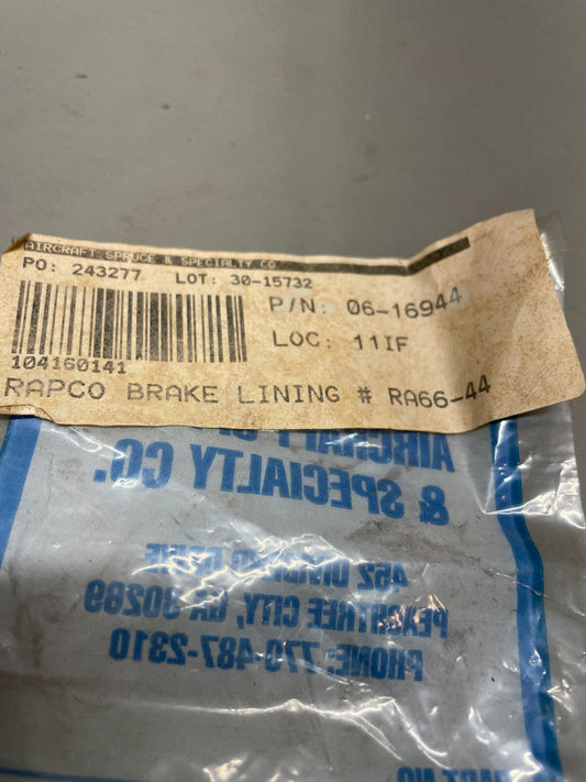 Rapco Brake Lining P/N 06-16944