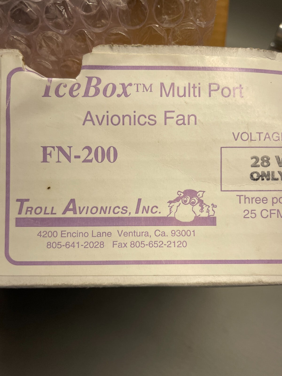 FN-200 Avionics Cooling Fan Ice Box (NEW)