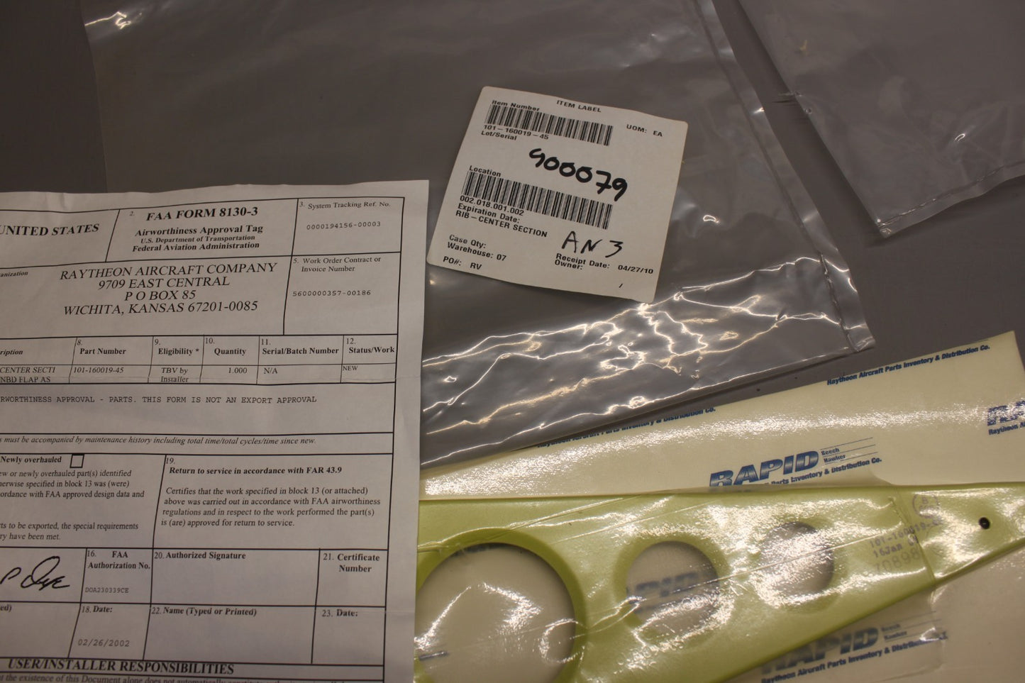 101-160019-45 - RIB - CENTER SECTION INBD FLAP ASSY