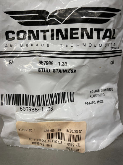 TCM Stud Stainless P/N 07-06004 657986-1.38