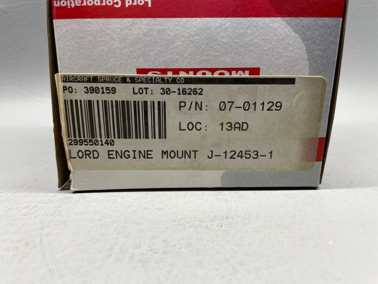 Lord Engine Mount P/N 07-01129 use J-12453-1 (NEW)