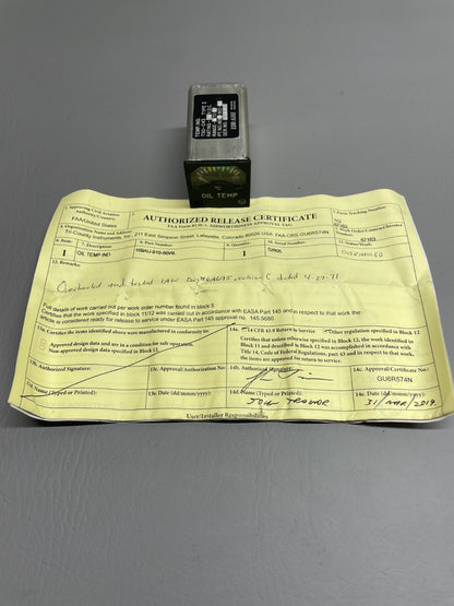 Edo Aire Oil Temp Indicator with 8130 P/N 169AU-910-8BWL