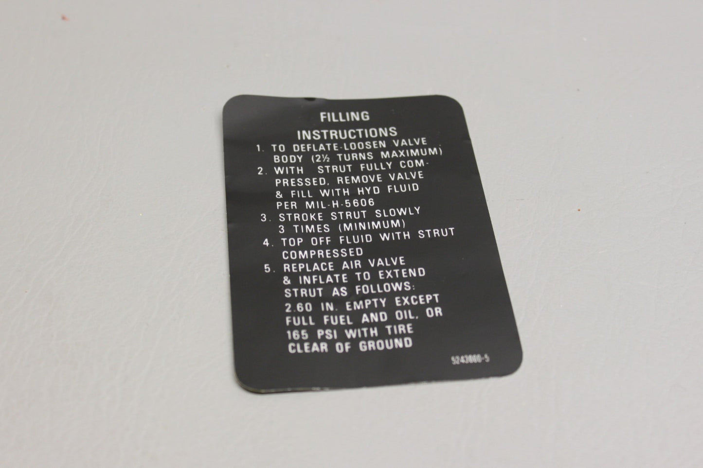 5243000-5 Cessna Placard