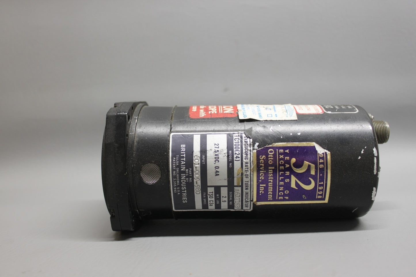 601-009-980 Brittain Industries Beechcraft Gyroscopic Rate of Turn Indicator