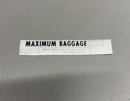5013118-2 Cessna Baggage Placard