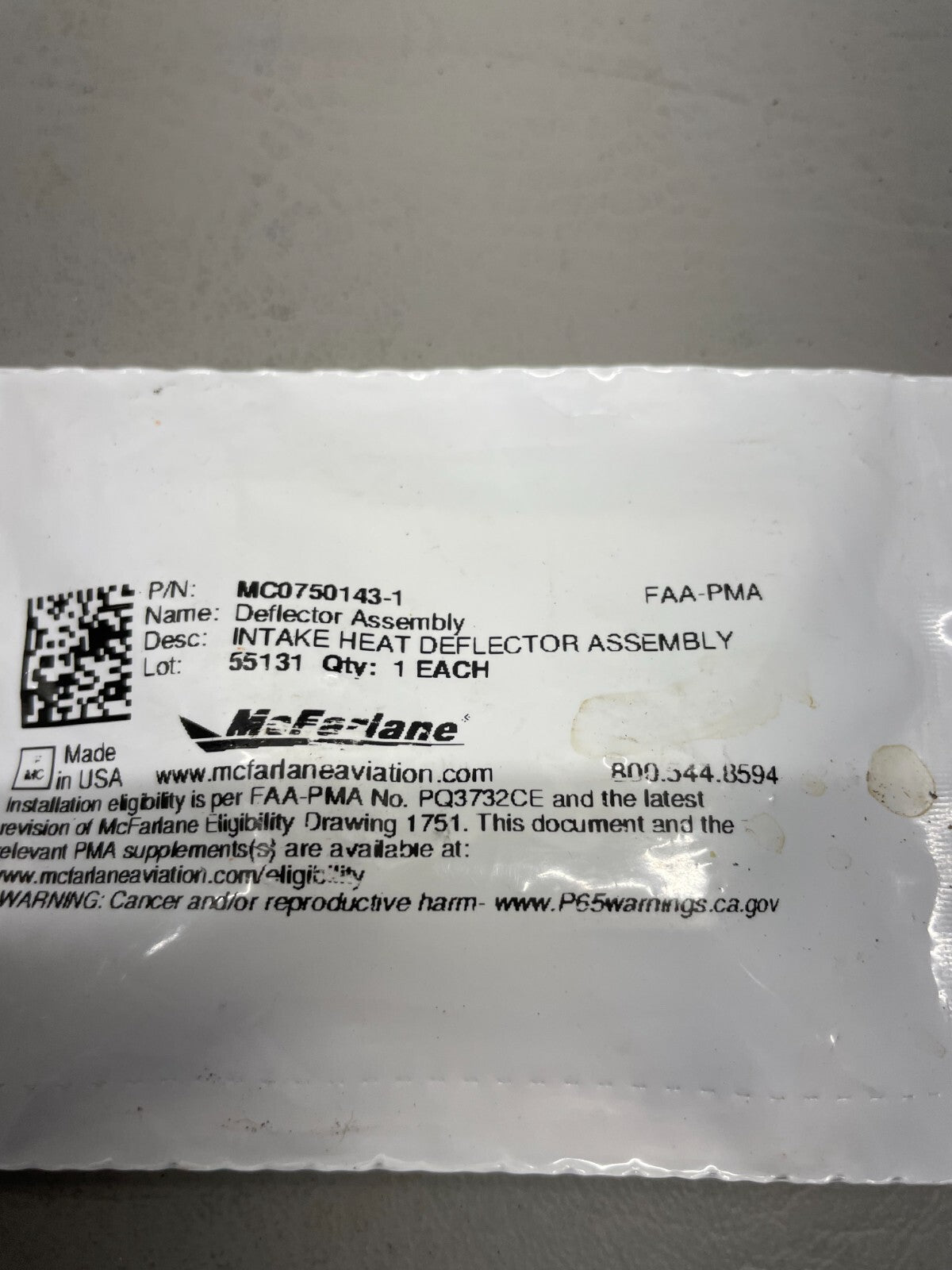 Intake Heat Shield Detector P/N 05-02361