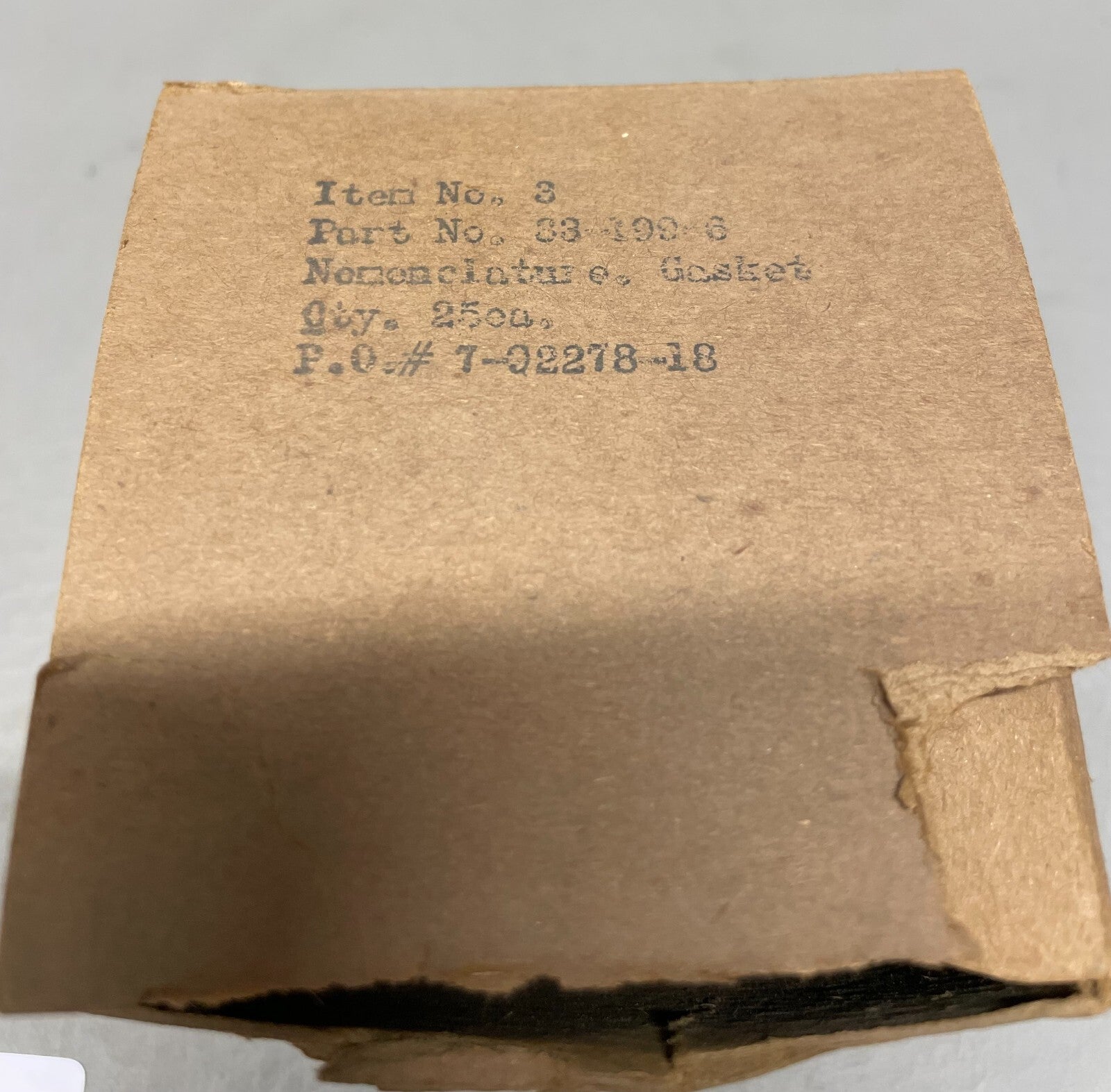 Cessna Gascolator Gasket P/N 33-199-6