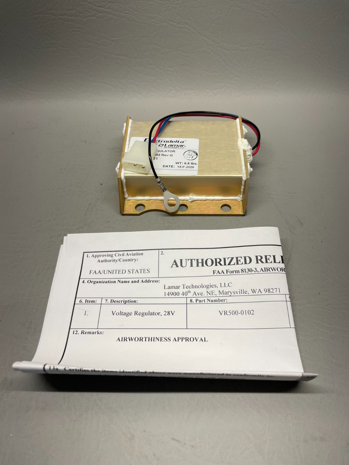 Electrodelta/Lamar 28V Voltage Regulator P/N VR500-0102 (NEW)