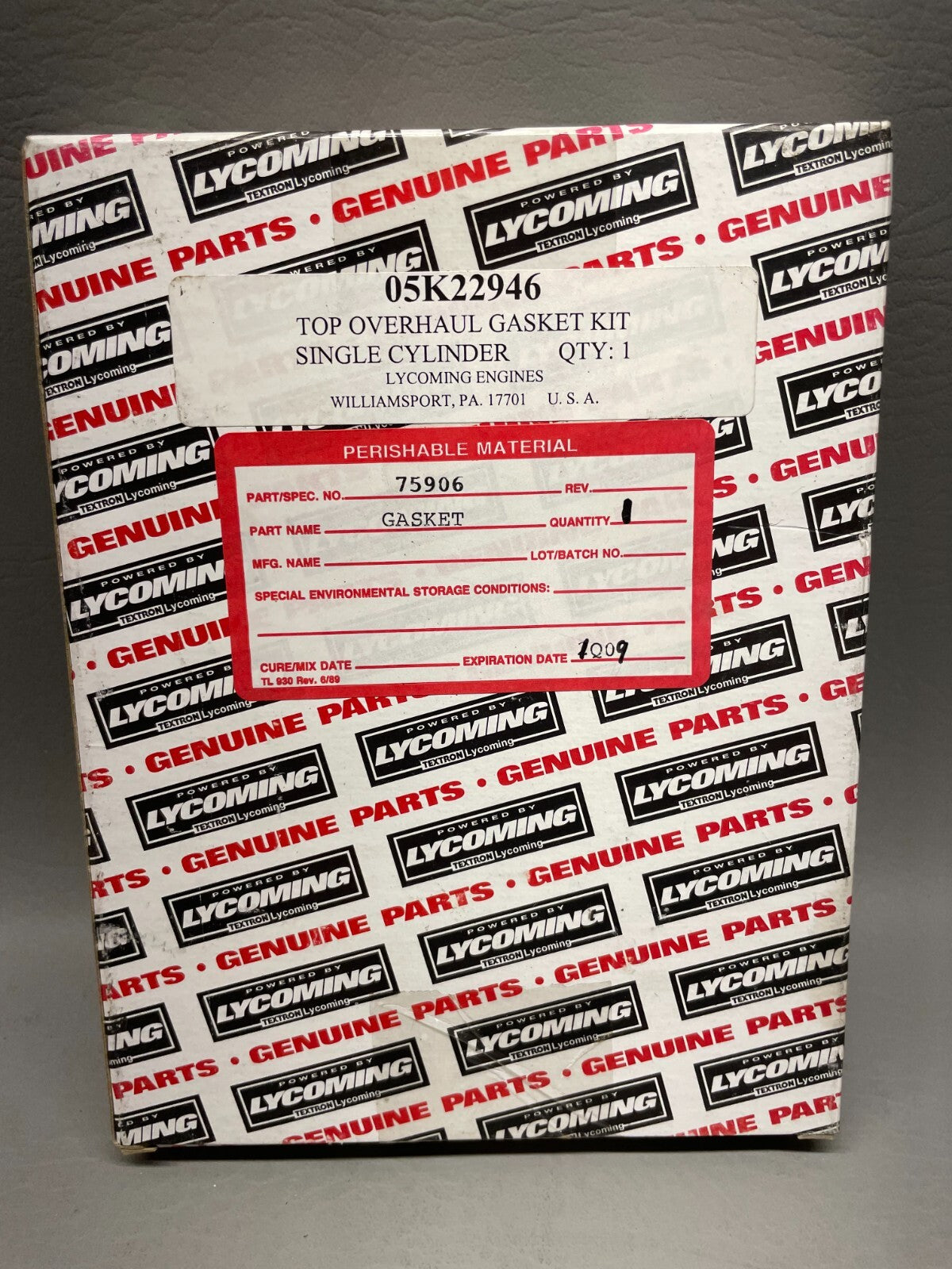 Lycoming Gasket Set P/N 05K22946